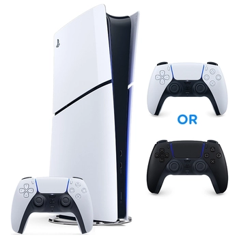 PlayStation 5 Slim Digital Console (With White Dualsense) & Extra DualSense Controller