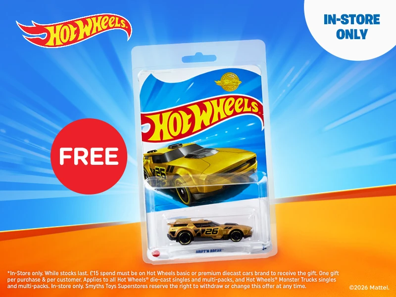 Hot wheels Gold car on a brightly coloured background